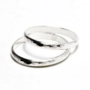 Argollas Matri Clasicas Rusticas Plata Ley 980 Niza