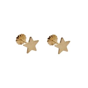Aros Estrella Oro 18 Kilates Tornillo Niña Mujer Jmtk
