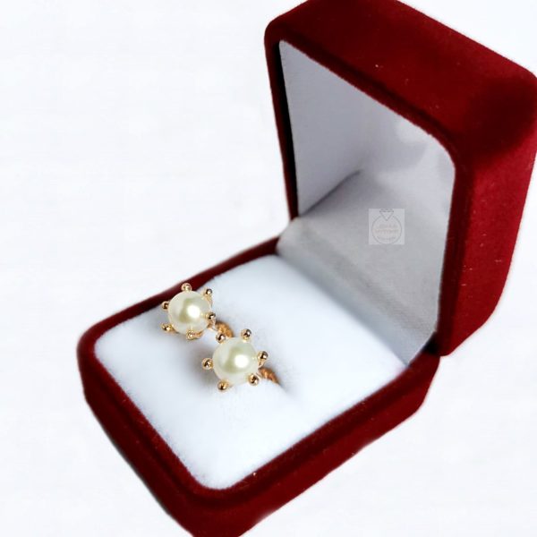 Aros Oro 18k Perla 6mm Pistilo Nacional Mujer - Imagen 2