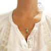 Conjunto Piedra Esmeralda Plata Fina 925 Mujer Clasica - Imagen 4