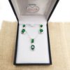 Conjunto Piedra Esmeralda Plata Fina 925 Mujer Clasica - Imagen 3