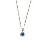 Colgante Ojo Turco y Cadena Plata Fina 925 Medalla Proteccio
