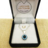 Colgante Ojo Turco y Cadena Plata Fina 925 Medalla Proteccio - Imagen 2