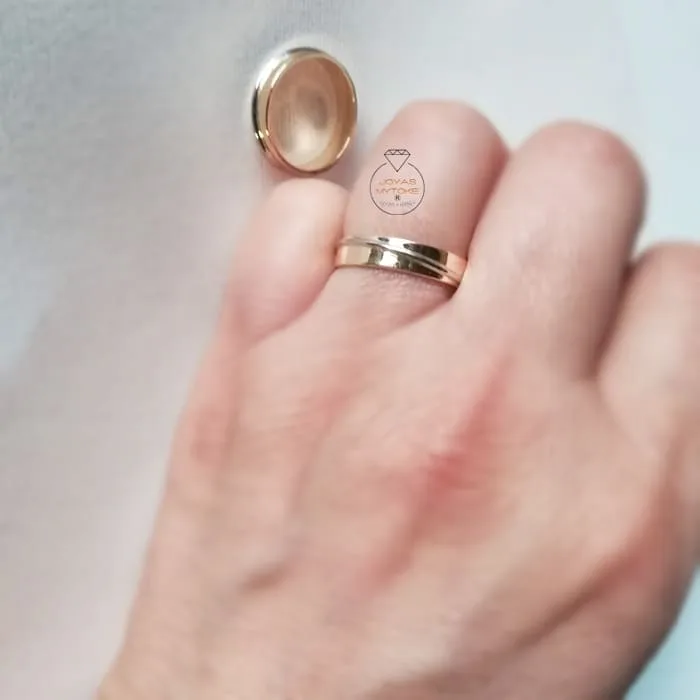 Argollas Matri Bicolor Oro Blanco y Miel 18k Madrid - Imagen 2