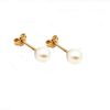 Aros Boda Perla Cultivada 8mm Bolita Oro 18k Mujer