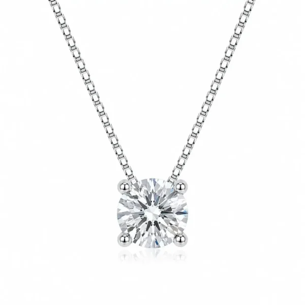 Collar Punto Luz Plata 925 Circon 45 cm Mujer Linda