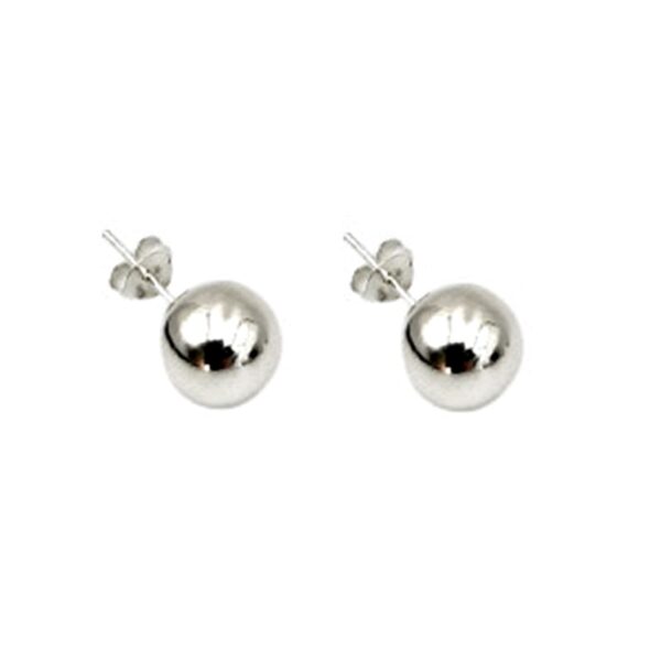 Aros Bolita 10mm Pelotita Plata Fina 925 Mujer Joven