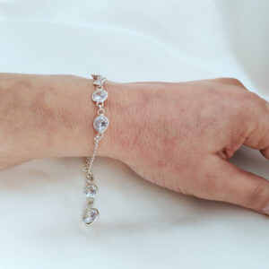 Pulsera Piedras Circones Plata Fina 925 Mujer Delicada