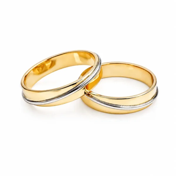 Argollas Matri Bicolor Oro Blanco y Miel 18k Madrid