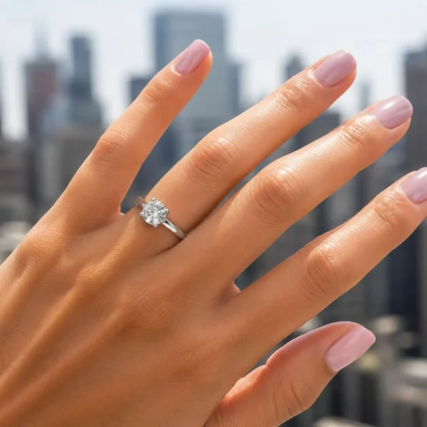 Anillo Solitario Talla 23 Circon Plata Fina 925 Mujer