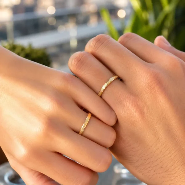 Argollas Matri Oro 18k Planas Facetadas 2gr Pisa