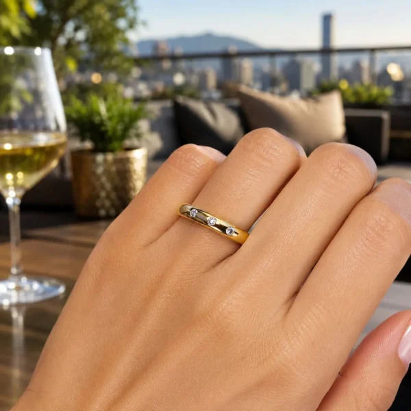 Argollas Matri Oro 18k Inglesas Piedras 7gr Prato