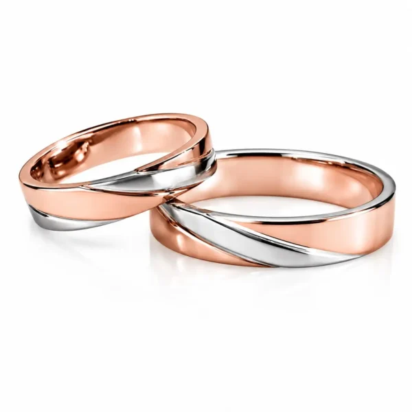 Argollas Matri Bicolor Oro Blanco y Rojo 18k Sevilla