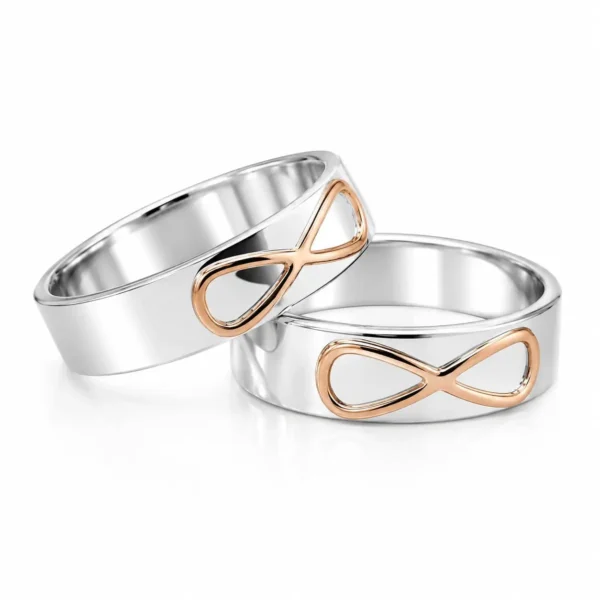 Argollas Matri Bicolor Oro 18k Plata Fina Toledo