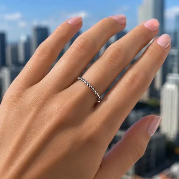 Anillo Bolitas Pelotitas Plata Nacional Unisex