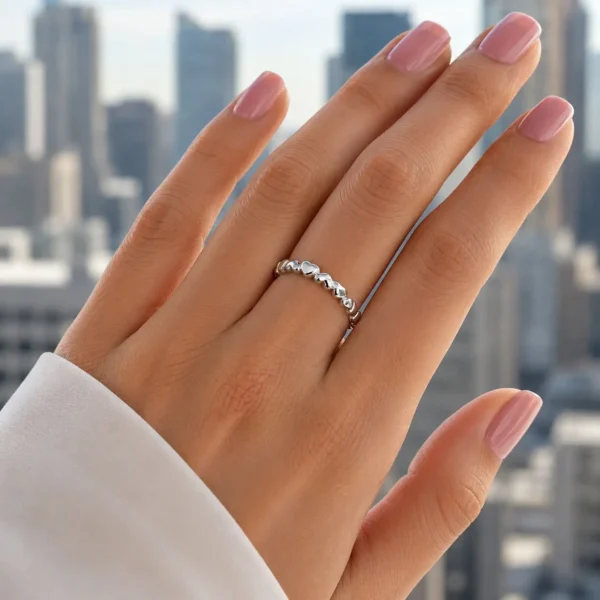 Anillo Corazones Talla 13 Plata Italiana 925 Juvenil Amor