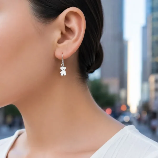 Aros Osito Modelo Tous Plata Fina 950 Mujer Juvenil