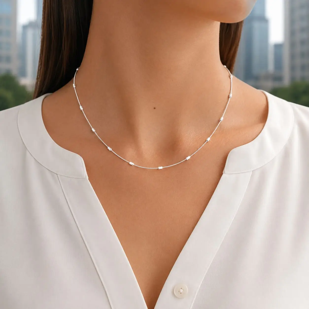 Collar Clasico Plata Fina 925 Cola De Topo Bolitas Planas