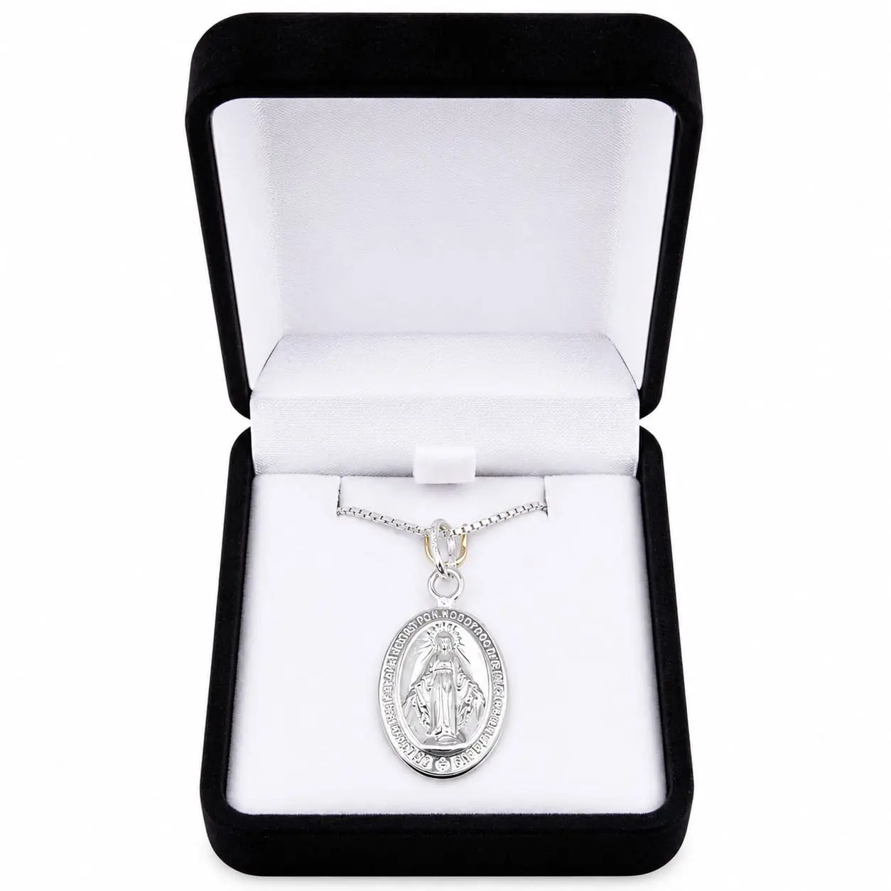Collar Virgen De Los Rayos Milagrosa Plata Fina 925 - Imagen 3