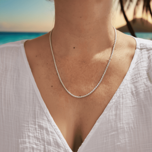 Cadena Turbillon 60cm Plata 925 Hombre Mujer Unisex