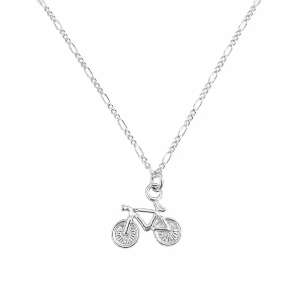 Colgante Bicicleta Mas Cadenita Plata Fina925 Juvenil Unisex