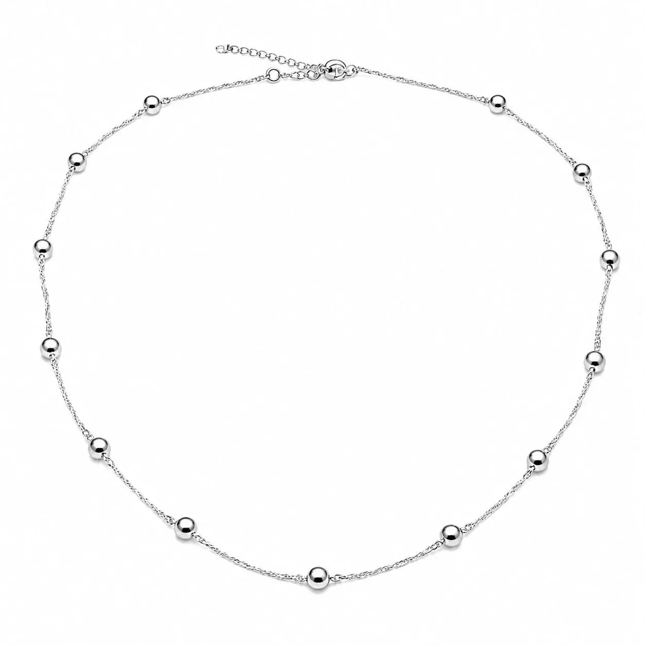 Collar Bolita 50cm Plata 925 Pelotita Cadena Singapur Mujer - Imagen 2