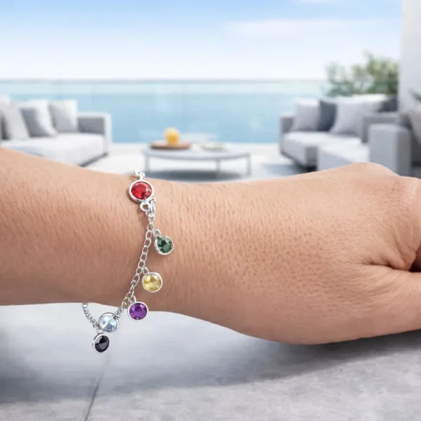 Pulsera Cristales Movimiento Colores Plata 925 Mujer
