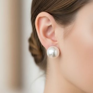 Aros Perla 14mm Clasica Plata Fina 925 Mujer Joven