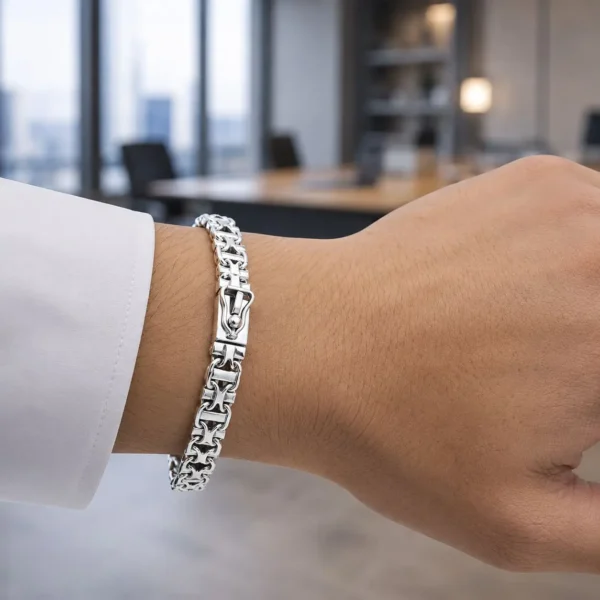 Pulsera Brazalete Plata 980 Broche Cajon Martele Unisex