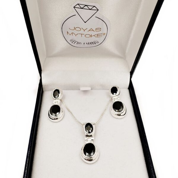 Conjunto Piedra Onix Plata Fina 925 Mujer - Imagen 3