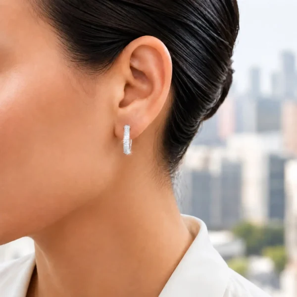 Aros Huggies Circones Plata Fina Rodinada 925 Mujer Elegante