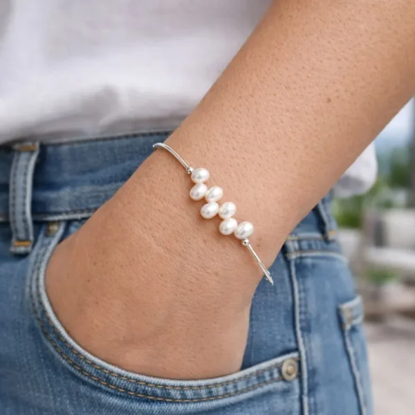 Pulsera Mostacillas Y Perlas Plata Nacional 950 Elegante