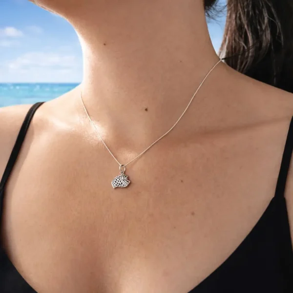Collar Pez Colgante Marino Plata Fina 925 Unisex Juvenil