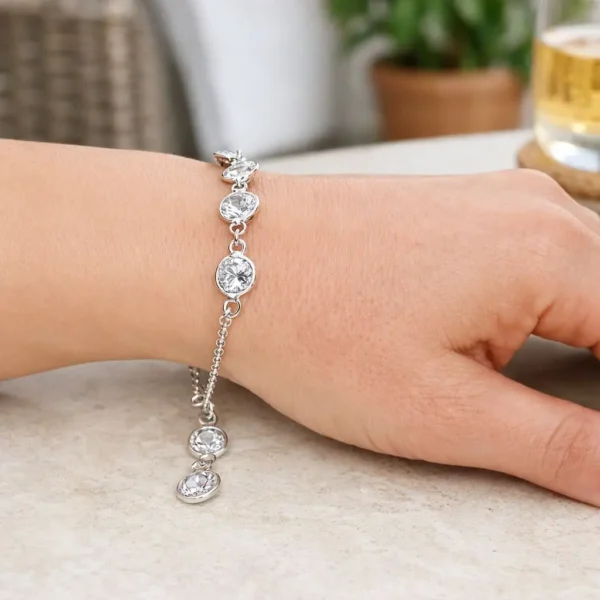 Pulsera Piedras Circones Plata Fina 925 Mujer Delicada