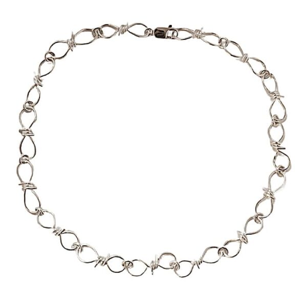Cadena Collar Alambre Puas Plata 980 Unisex - Imagen 3