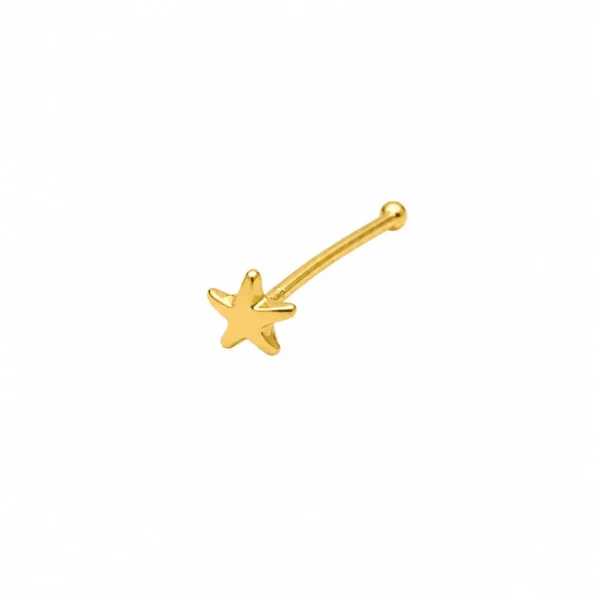 Piercing Nariz Oro 18 Kilates Estrella Unisex