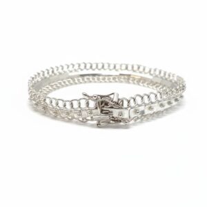 Pulsera Brazalete Grumet Chapa Bolita Plata 980 Larga