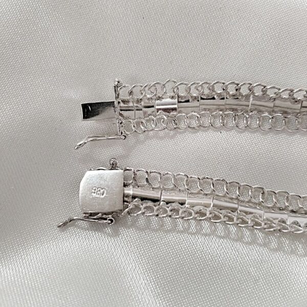 Pulsera Brazalete Grumet Chapa Bolita Plata 980 Larga - Imagen 3