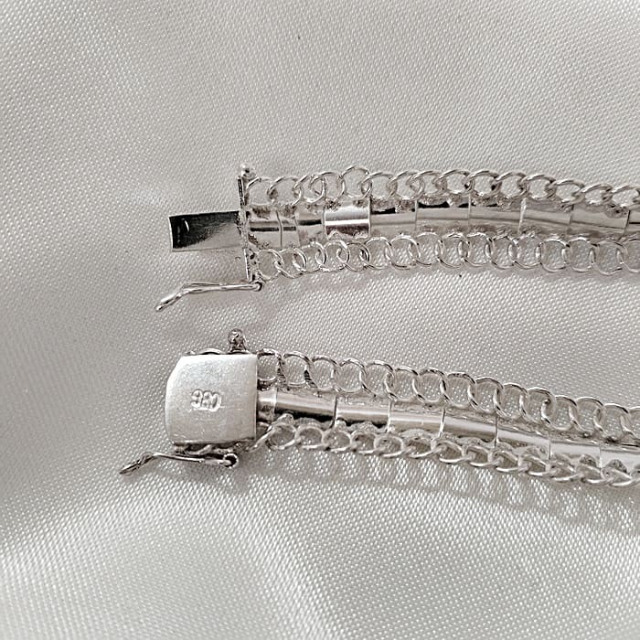 Pulsera Brazalete Grumet Chapa Bolita Plata 980 Larga - Imagen 3