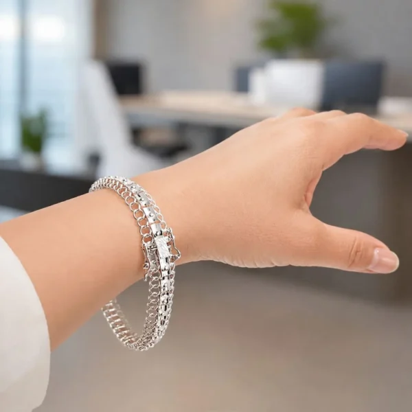 Pulsera Brazalete Grumet Chapa Bolita Plata 980 Larga