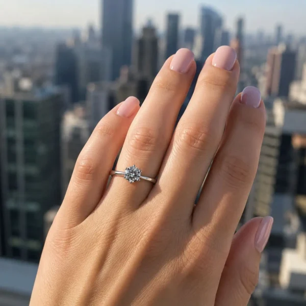 Anillo Solitario De Compromiso Plata Fina 925