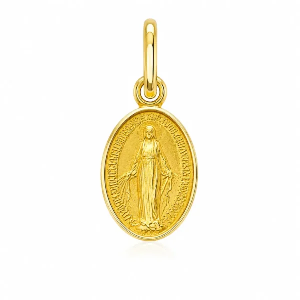 Colgante Virgen De Los Rayos Oro Amarillo Italiano 18 Kilates