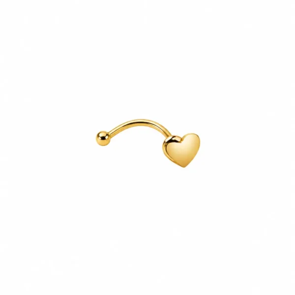 Piercing Nariz Oro 18 Kilates Corazon Unisex