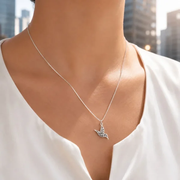 Colgante Colibri Dije Con Cadena Plata Fina 925 Mujer