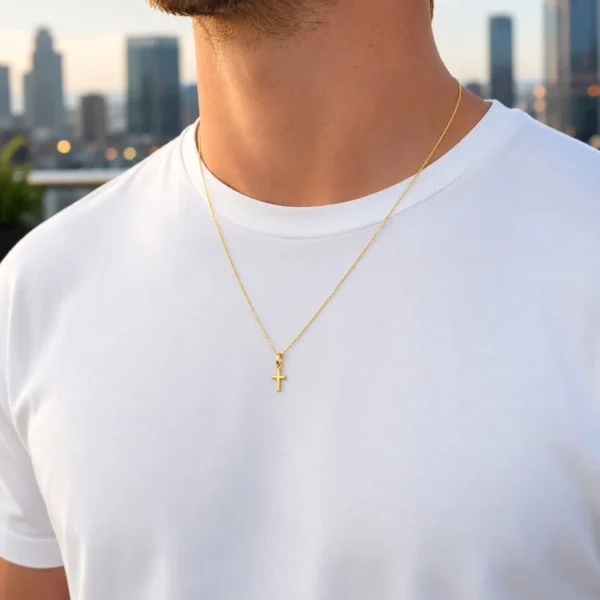 Cadena Oro 18k Mas Cruz Chica Oro 18k Unisex
