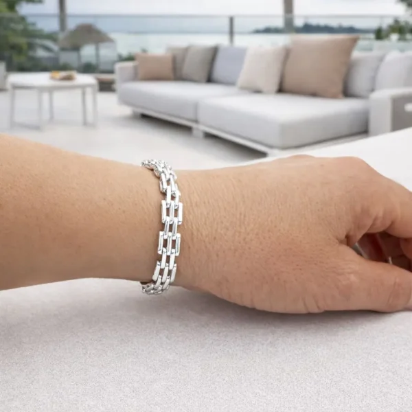 Pulsera Phanter Plata Ley 980 Broche Cajon Vintage Clasica