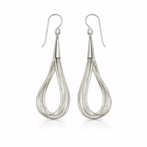 Aros De Mostacillas Plata 925 Con Gancho
