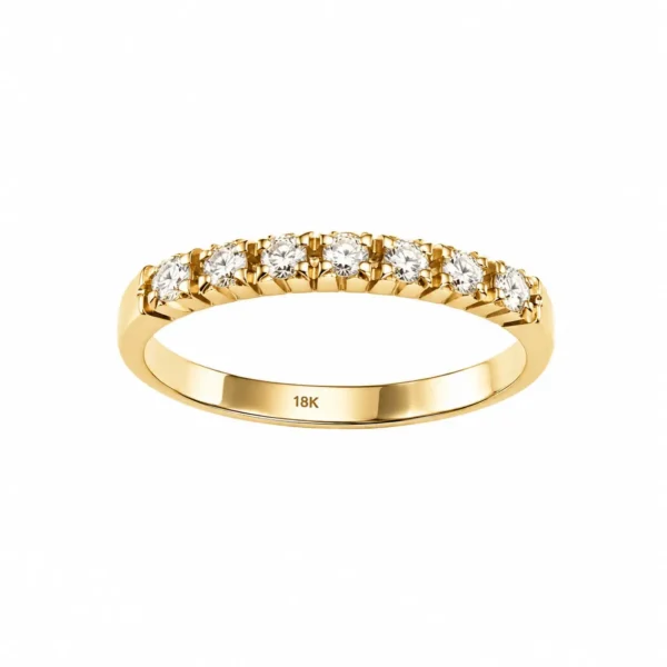 Anillo Medio Cintillo Circones Oro 18 Kilates Mujer