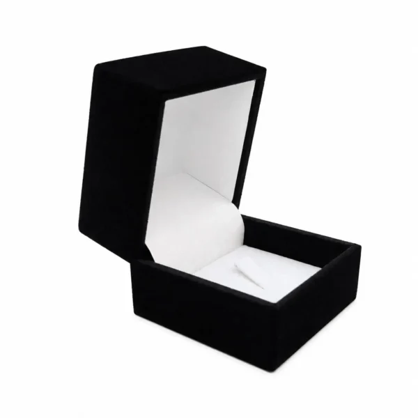 Estuche Grande Para Anillo Cuadrado Terciopelo Azul